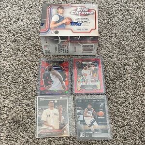 Topps Chrome Basketball Card Collection - Red, Blue, Silver Lot 4 NBA Cards